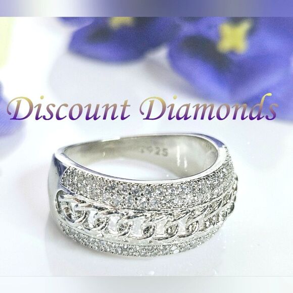 2 Ct. Clear White Baguette Diamond Cocktail Ring on 925 Sterling Silver  - Picture 2 of 7
